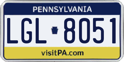 PA license plate LGL8051