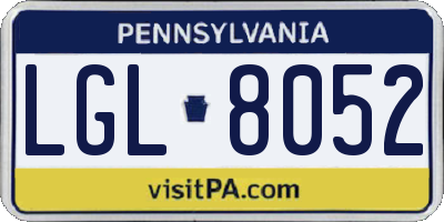 PA license plate LGL8052