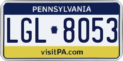 PA license plate LGL8053