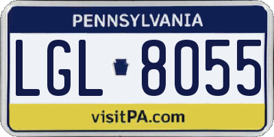 PA license plate LGL8055