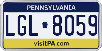 PA license plate LGL8059