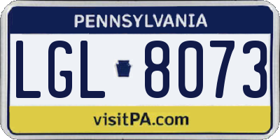 PA license plate LGL8073