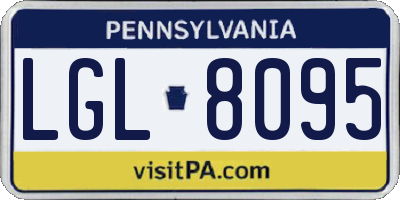 PA license plate LGL8095
