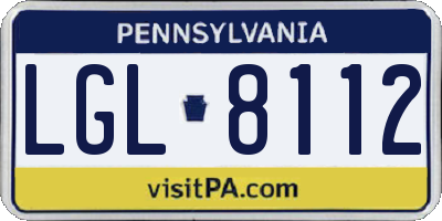 PA license plate LGL8112