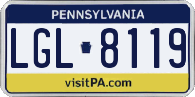 PA license plate LGL8119
