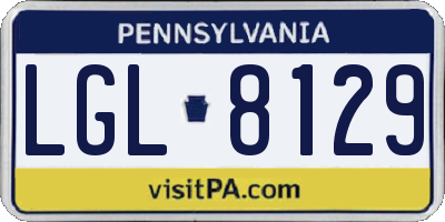 PA license plate LGL8129