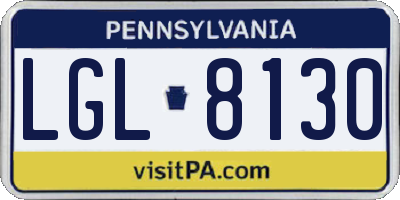 PA license plate LGL8130