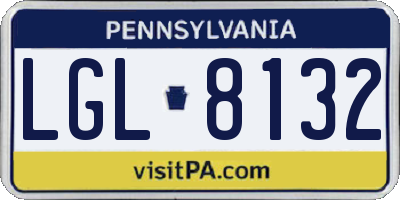PA license plate LGL8132