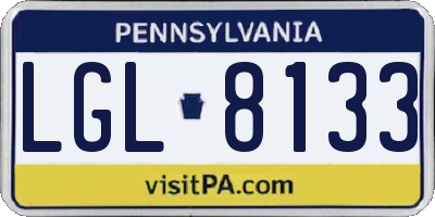 PA license plate LGL8133