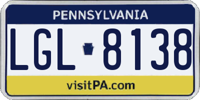 PA license plate LGL8138