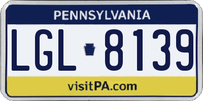 PA license plate LGL8139