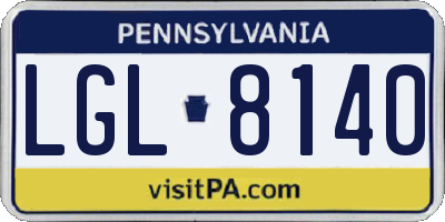 PA license plate LGL8140