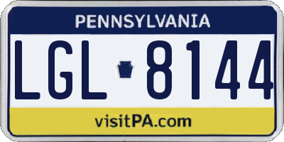 PA license plate LGL8144