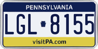 PA license plate LGL8155