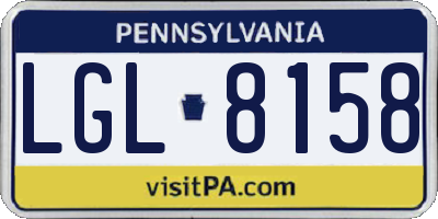 PA license plate LGL8158