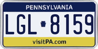PA license plate LGL8159