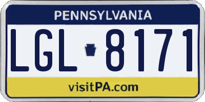 PA license plate LGL8171