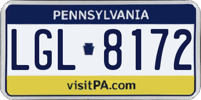 PA license plate LGL8172