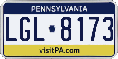 PA license plate LGL8173