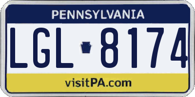 PA license plate LGL8174