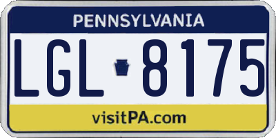 PA license plate LGL8175