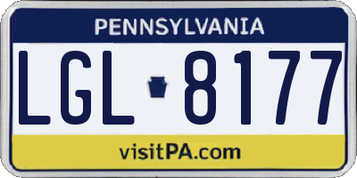 PA license plate LGL8177