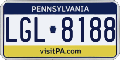 PA license plate LGL8188