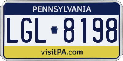 PA license plate LGL8198