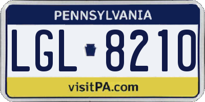 PA license plate LGL8210