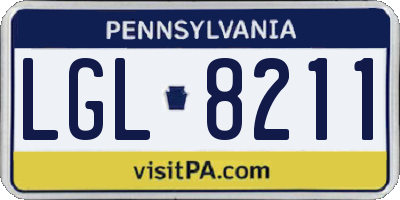 PA license plate LGL8211