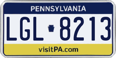 PA license plate LGL8213