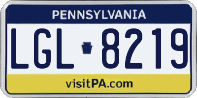 PA license plate LGL8219