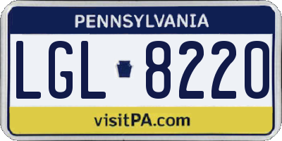 PA license plate LGL8220