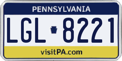 PA license plate LGL8221