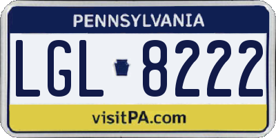PA license plate LGL8222