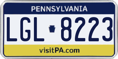 PA license plate LGL8223