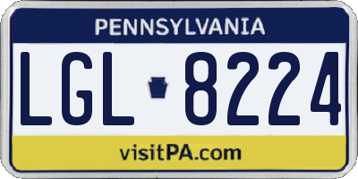PA license plate LGL8224