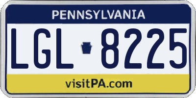 PA license plate LGL8225