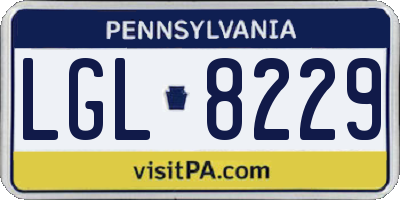 PA license plate LGL8229