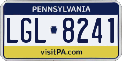 PA license plate LGL8241