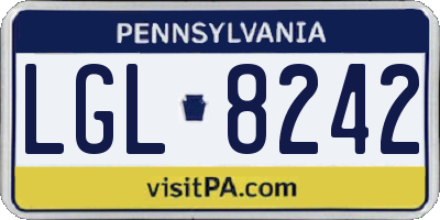 PA license plate LGL8242
