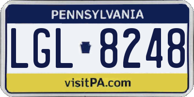PA license plate LGL8248