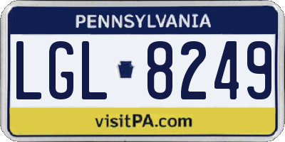 PA license plate LGL8249
