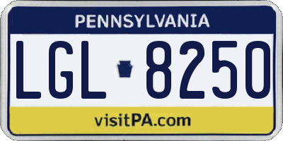 PA license plate LGL8250