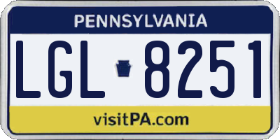 PA license plate LGL8251