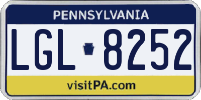 PA license plate LGL8252