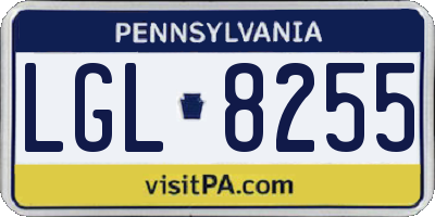 PA license plate LGL8255