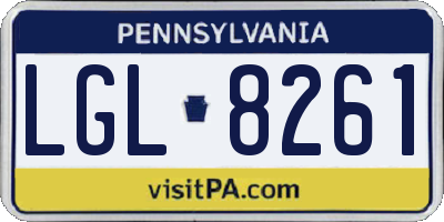 PA license plate LGL8261