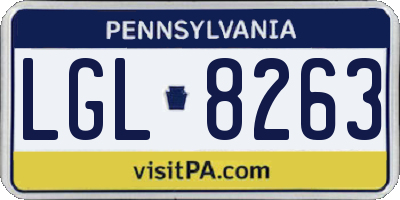 PA license plate LGL8263