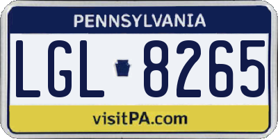 PA license plate LGL8265